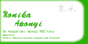 monika aponyi business card